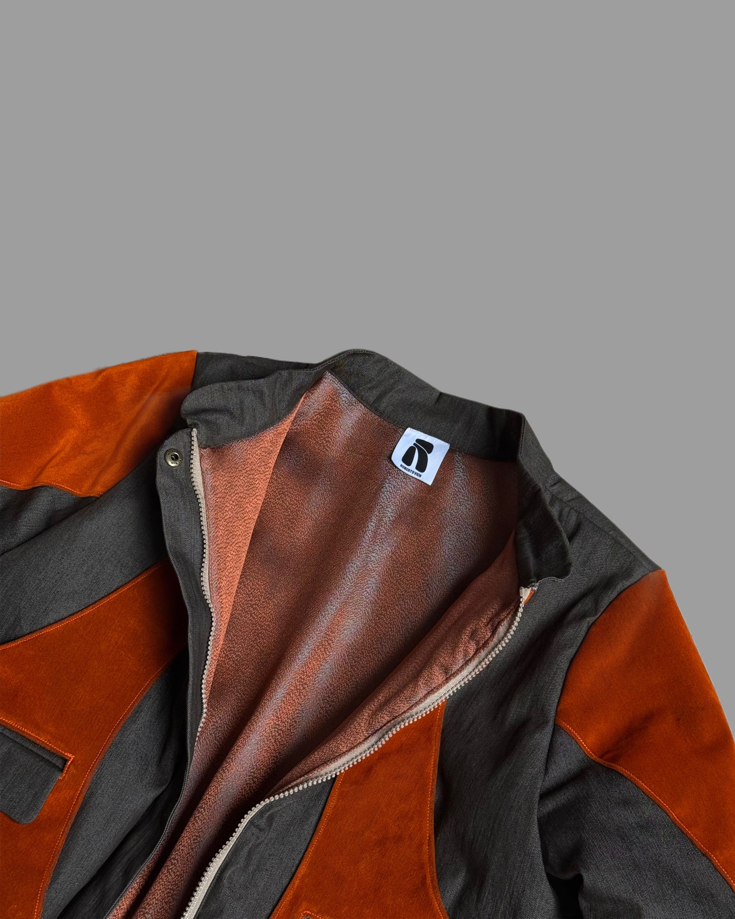 Bomber en daim et denim