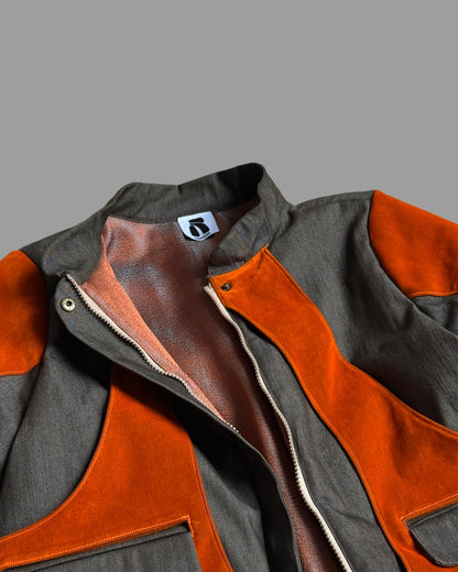 Bomber en daim et denim