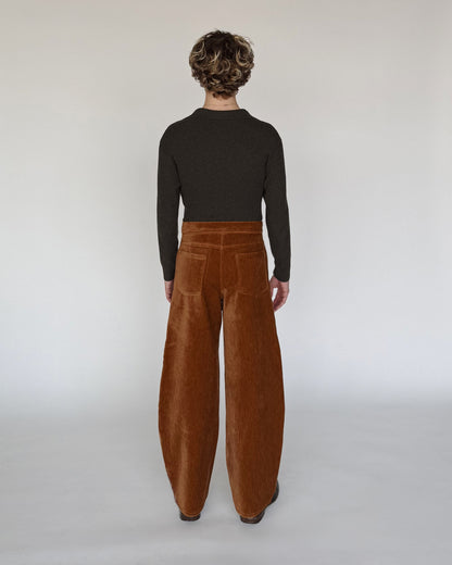 Tobacco Velour Saddle Trousers