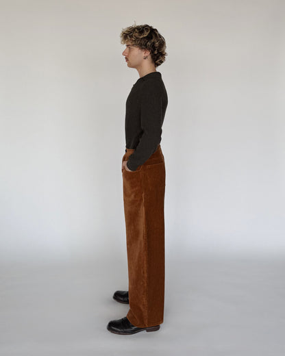 Tobacco Velour Saddle Trousers