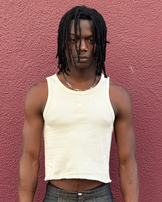 Beige Logo Core Tank Top