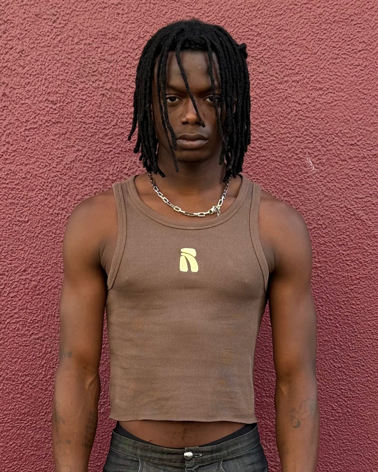 Brown Logo Core Tank Top