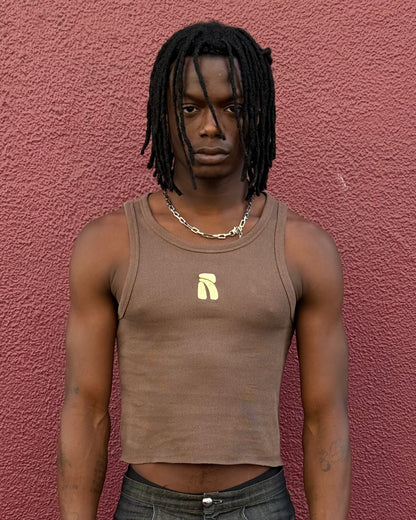 Brown Logo Core Tank Top