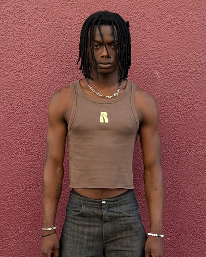 Brown Logo Core Tank Top