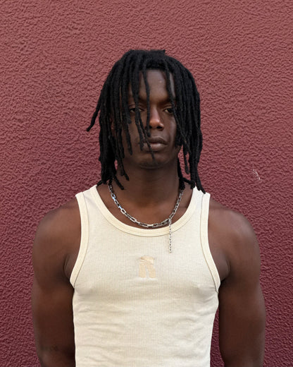 Beige Logo Core Tank Top