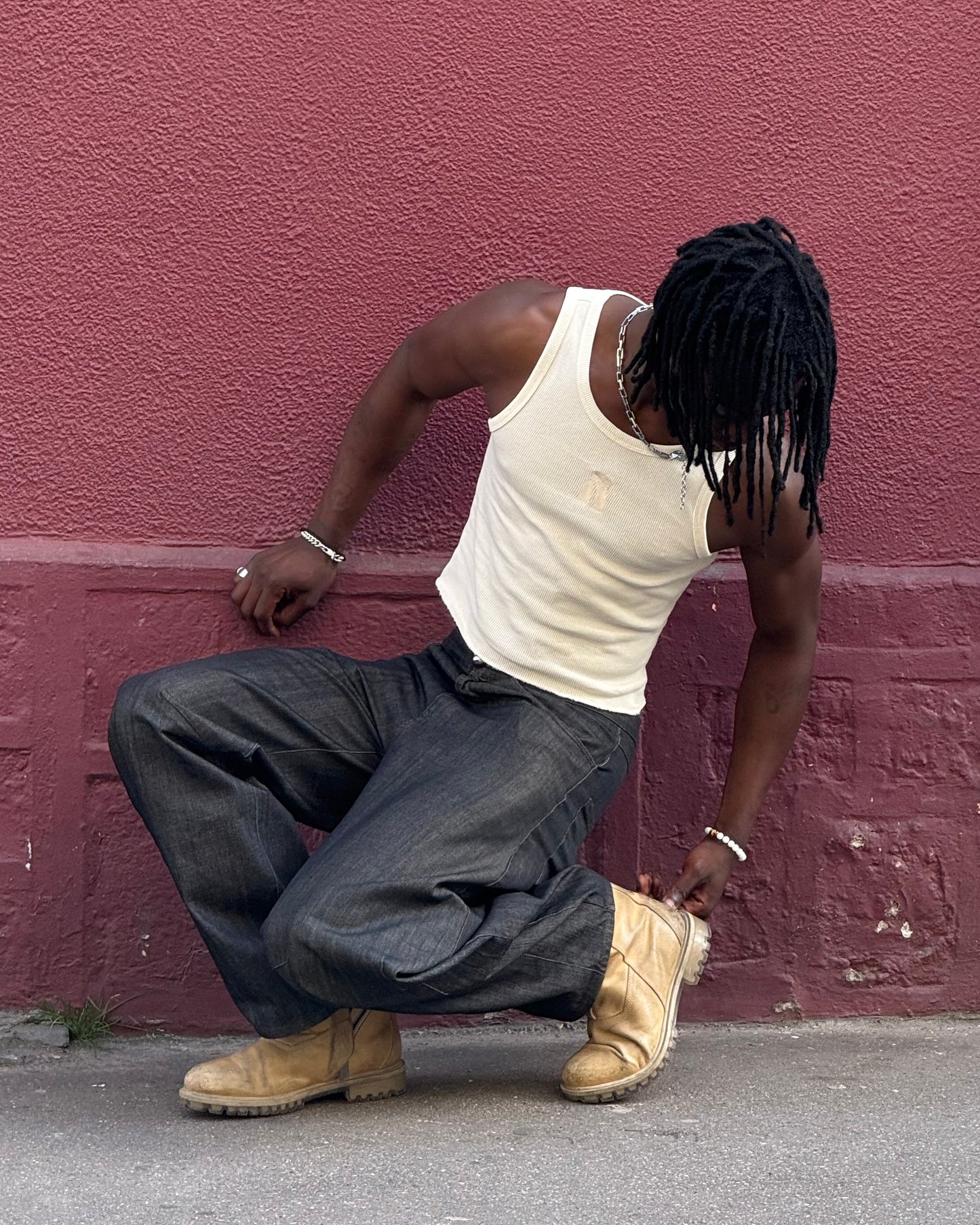 Beige Logo Core Tank Top