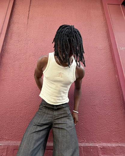 Beige Logo Core Tank Top