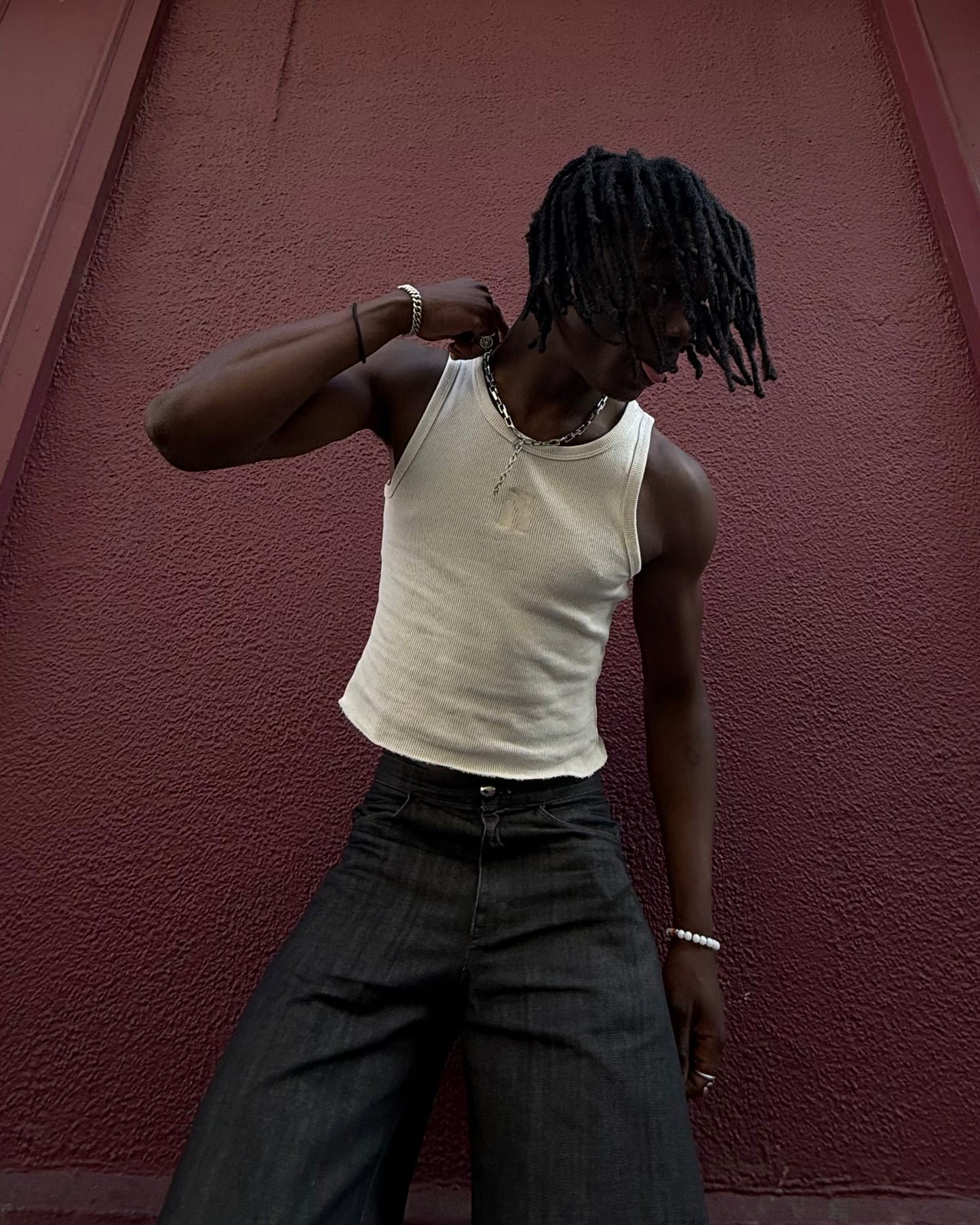 Beige Logo Core Tank Top