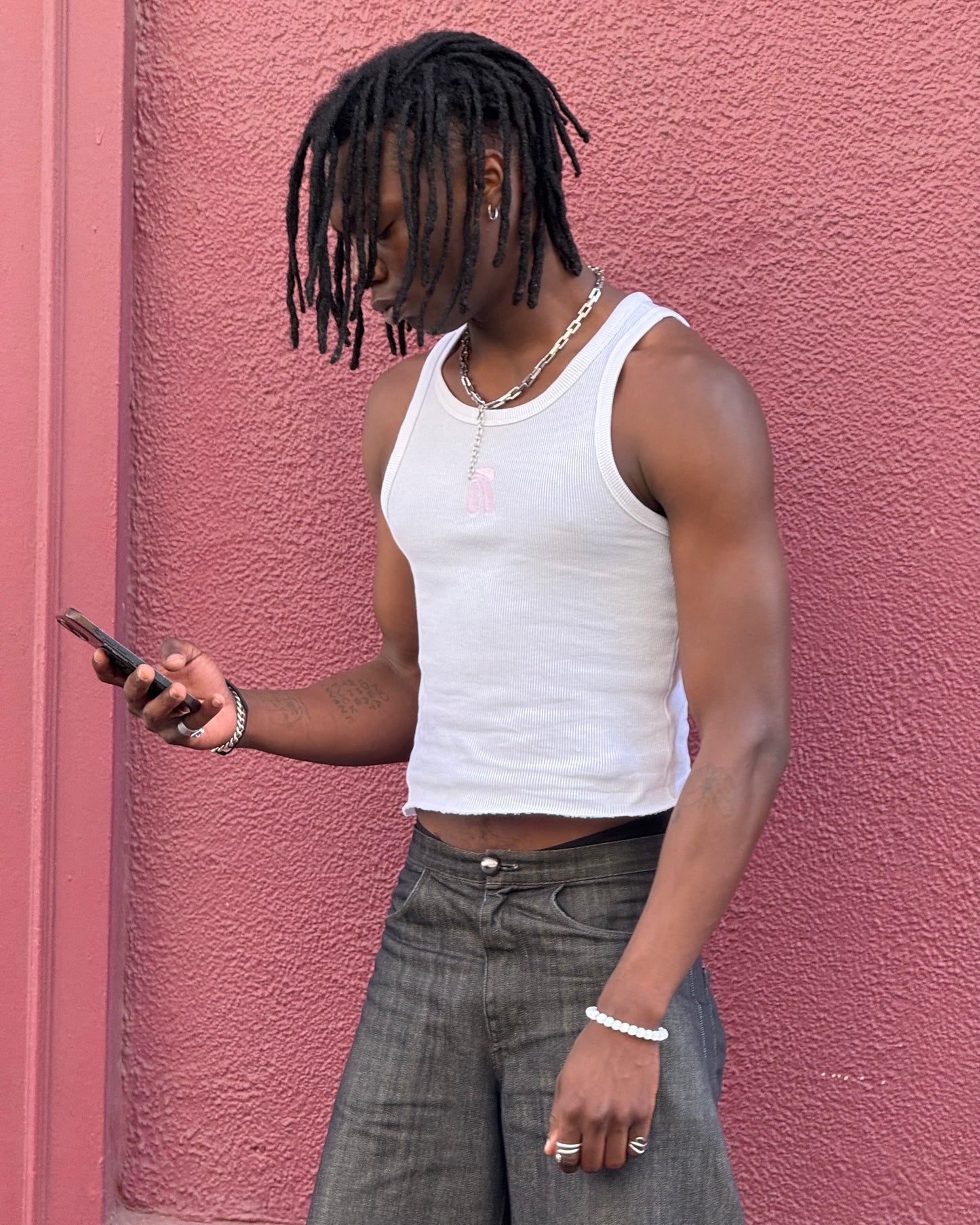 White Logo Core Tank Top