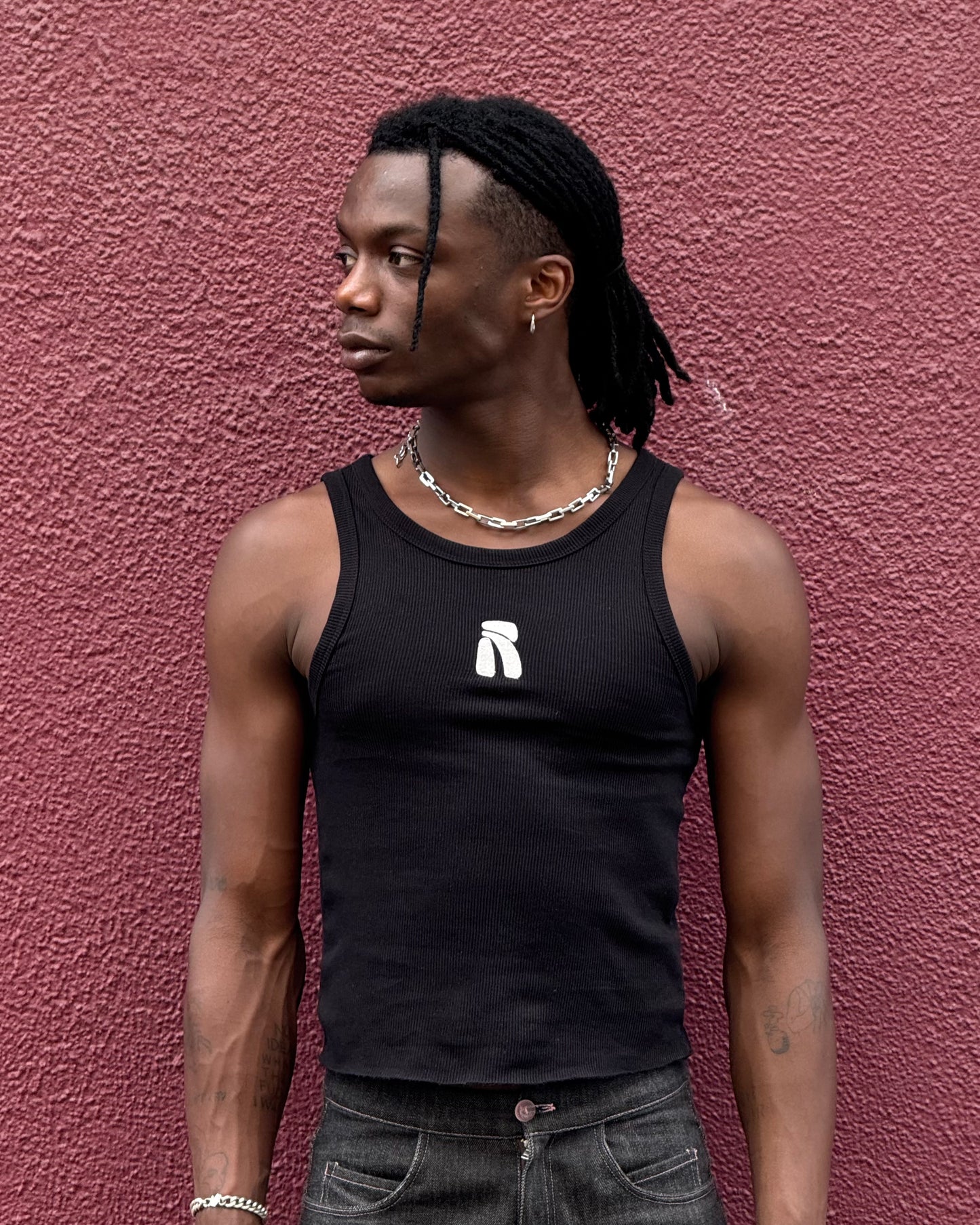 Black Logo Core Tank Top