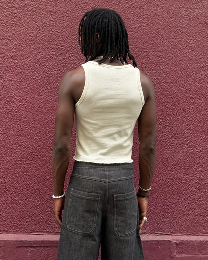 Beige Logo Core Tank Top