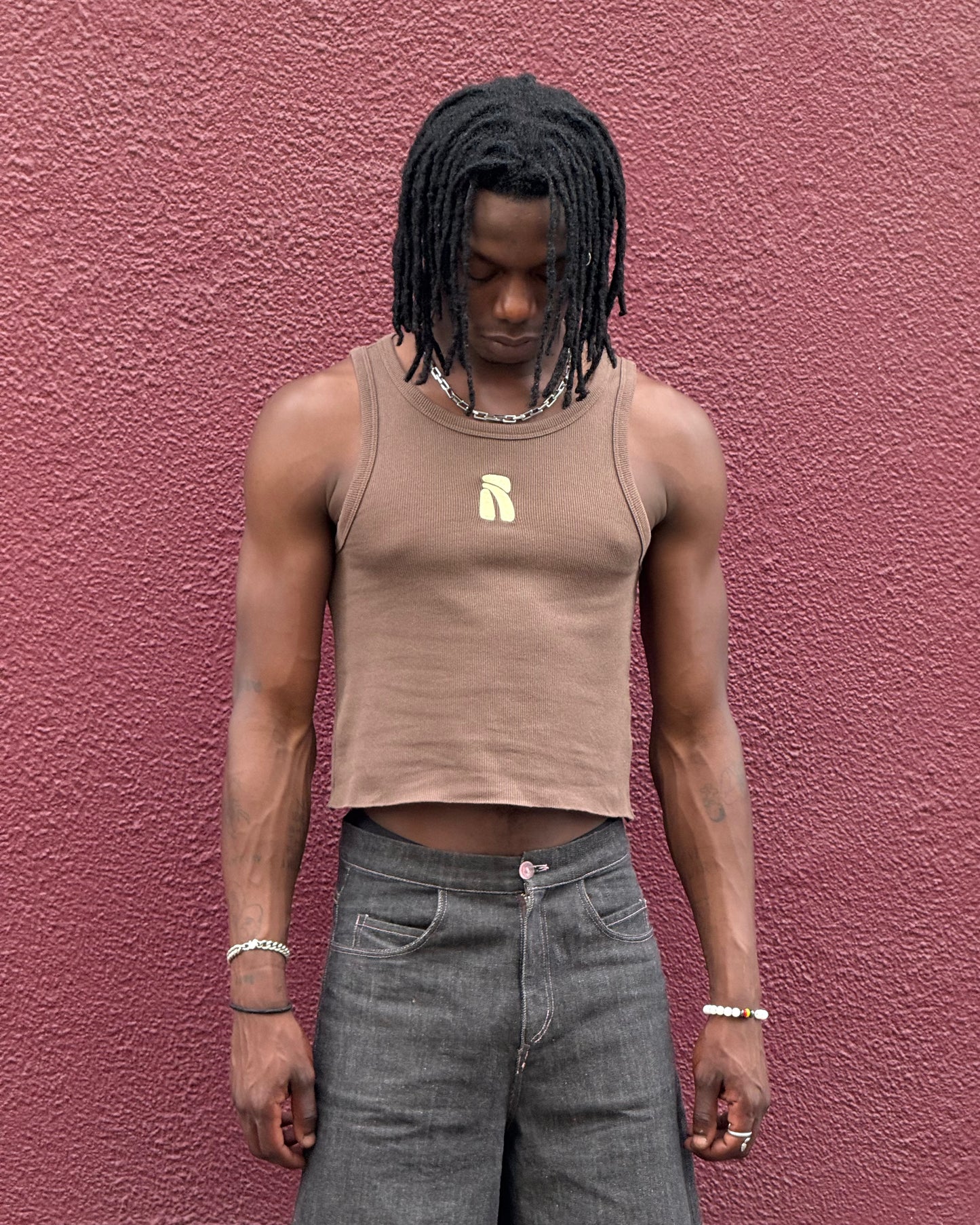 Brown Logo Core Tank Top