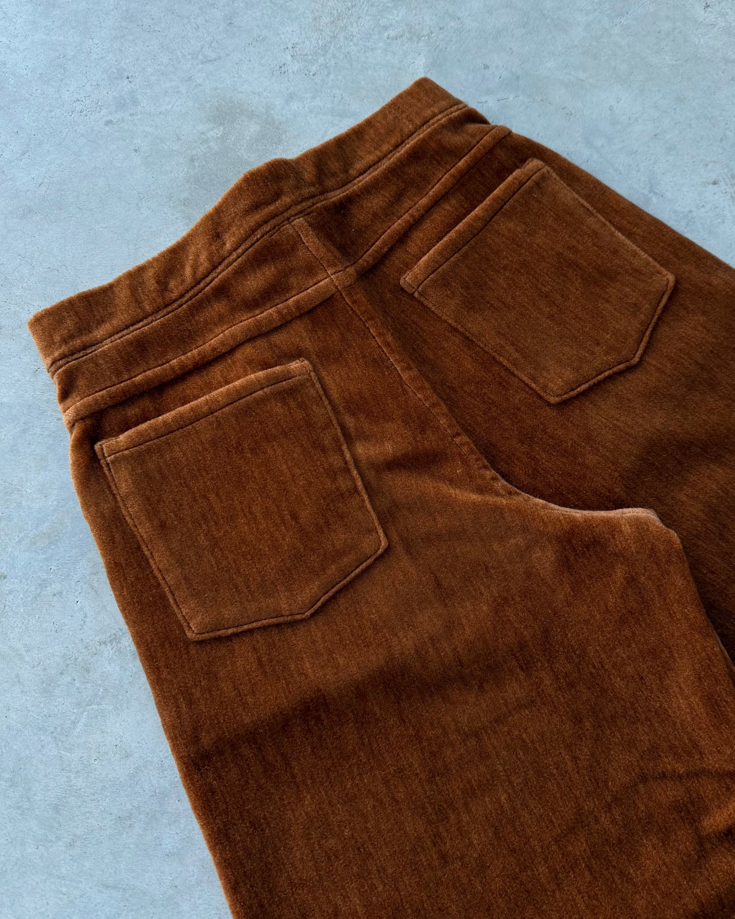 Tobacco Velour Saddle Trousers