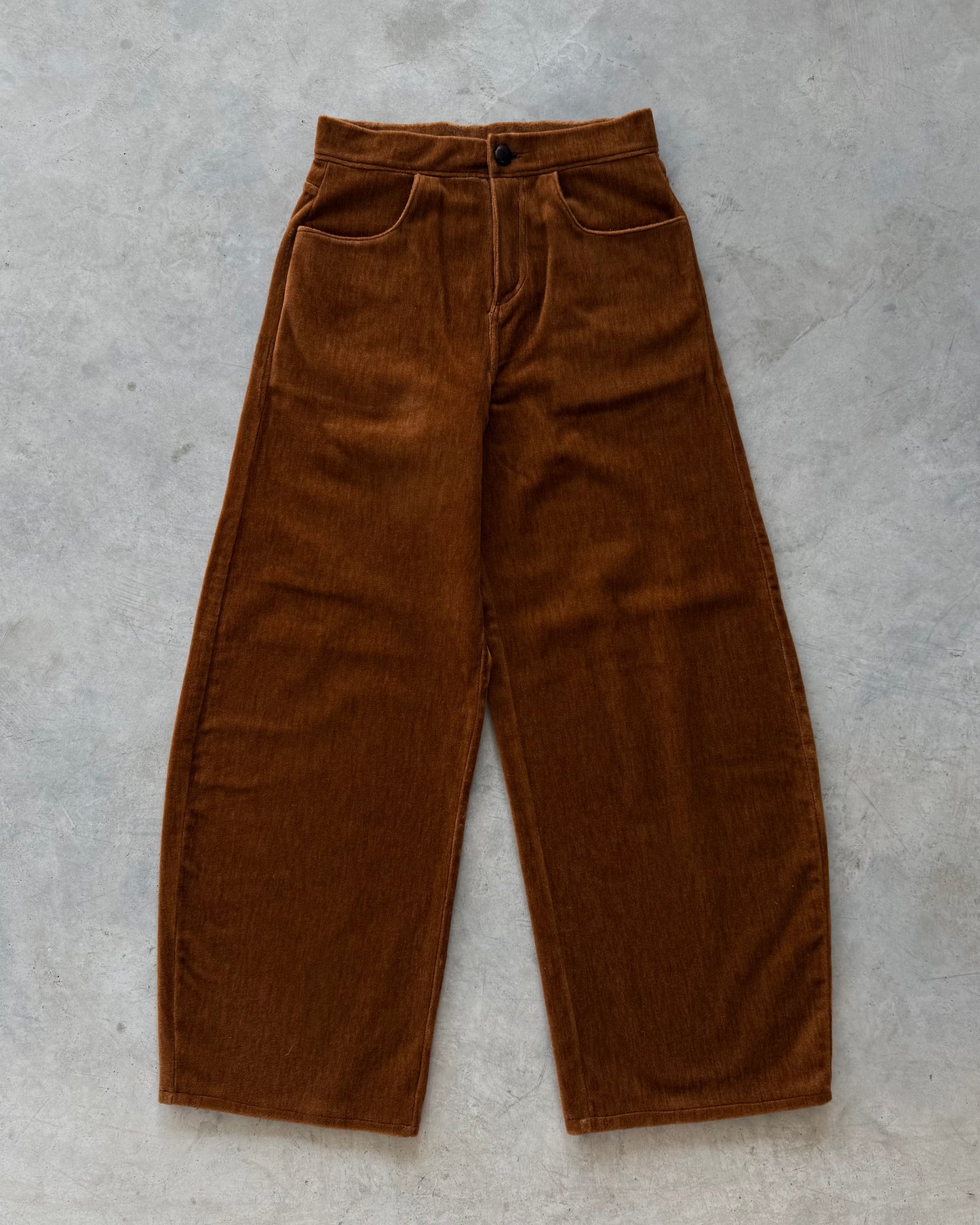 Tobacco Velour Saddle Trousers