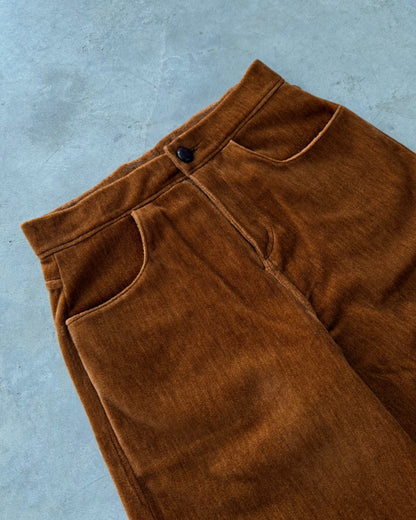 Tobacco Velour Saddle Trousers