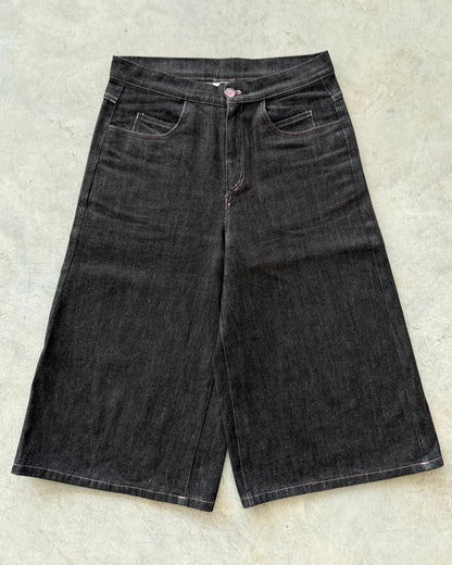 Soft Black Denim Shorts