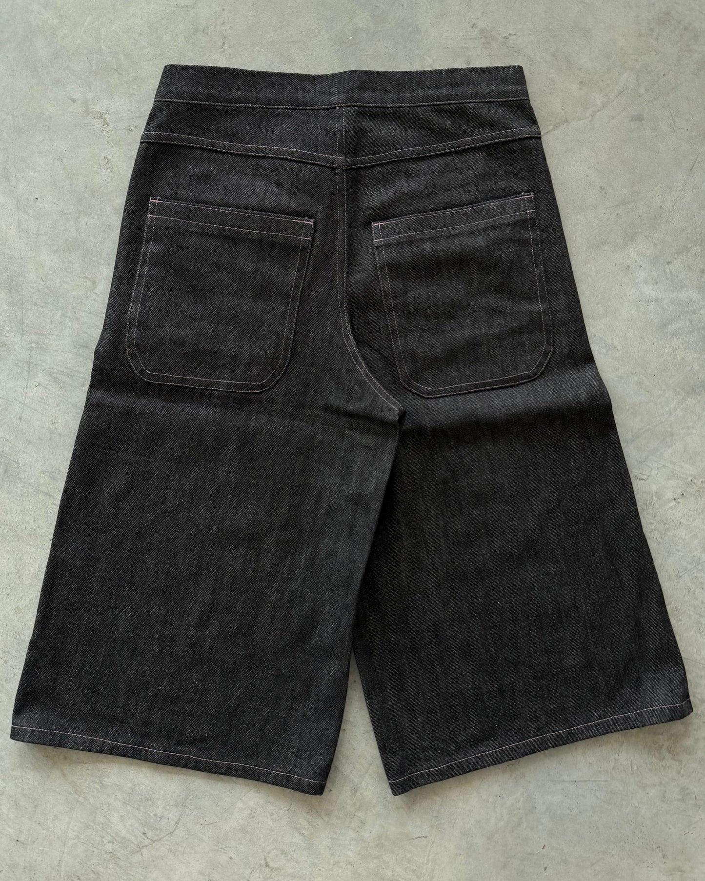 Soft Black Denim Shorts