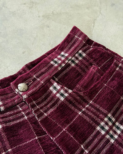 Burgundy Check Shorts