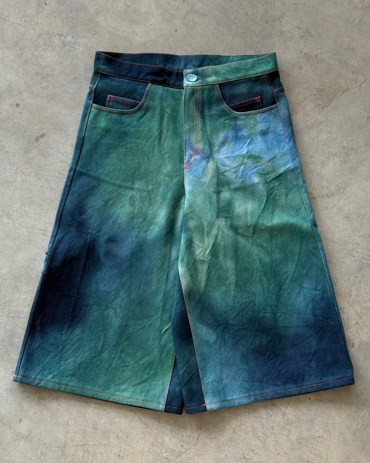 Lagoon Wide Denim Shorts