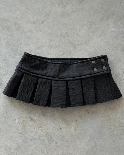 Snakeskin Pleat Mini Skirt