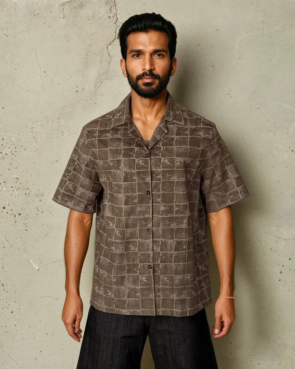 Grid Suede Shirt