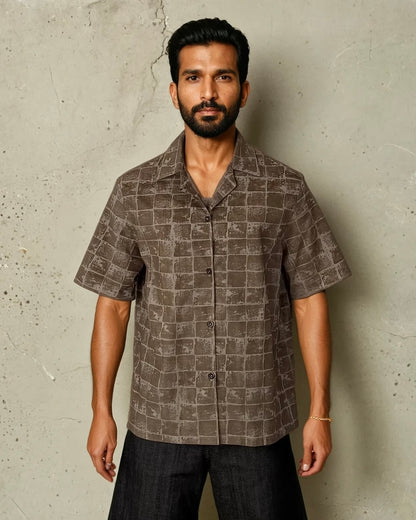 Grid Suede Shirt