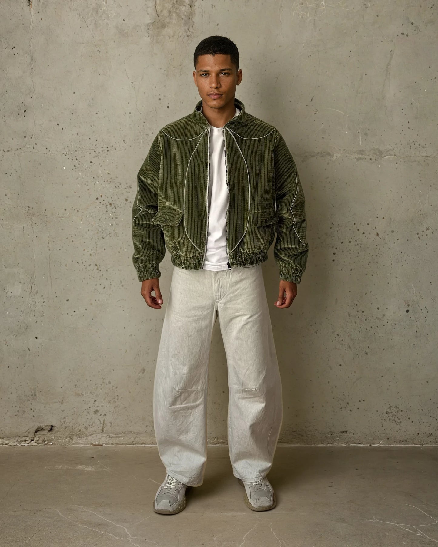 Moss Corduroy Bomber – Reflective