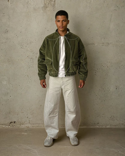 Moss Corduroy Bomber – Reflective