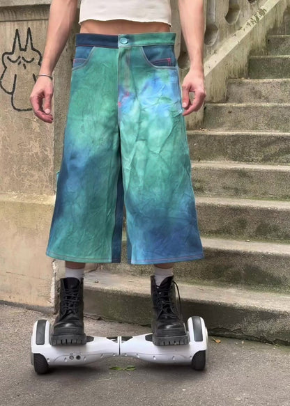 Lagoon Wide Denim Shorts