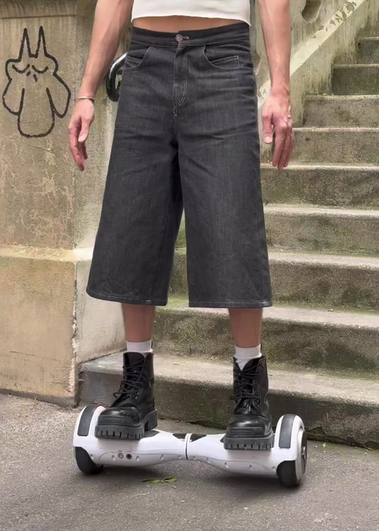 Soft Black Denim Shorts