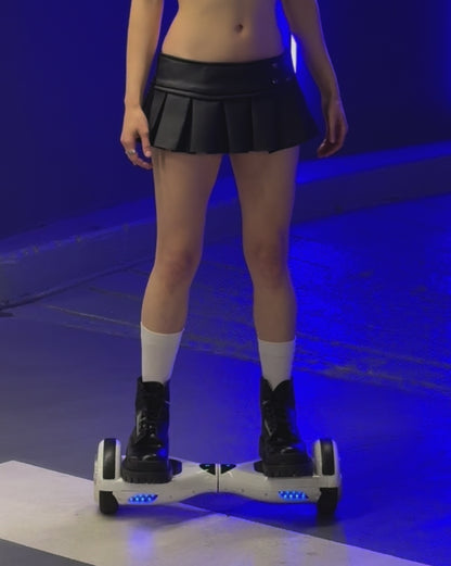 Snakeskin Pleat Mini Skirt